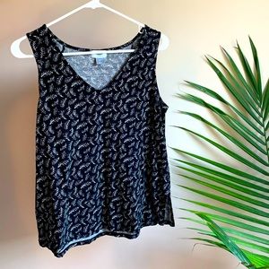 Black Floral Tank Top